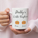 Personalised Daddy's Little Pumpkin's Mug, Halloween For Dad, October Birthday Dad