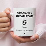 Personalised Grandad's Dream Team Mug, Grandad Football Birthday, Grandad Football Gift