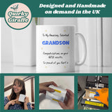 Personalised GCSE Grandson Proud Of You Mug, Grandson GCSE Results, Well Done GCSE Grandson