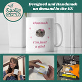 Personalised I'm Just A Girl Sad Hamster Mug, Custom I'm Just A Girl Mug, Sad Hamster Viral Meme Tiktok Mug, Secret Santa