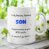 Personalised GCSE Son Proud Of You Mug, Son GCSE Results, Well Done GCSE Son