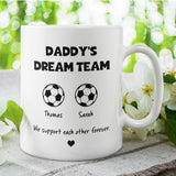 Personalised Daddy's Dream Team Mug, Daddy Football Birthday, Dad Football Gift