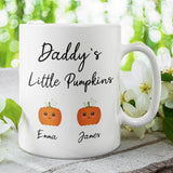 Personalised Daddy's Little Pumpkin's Mug, Halloween For Dad, October Birthday Dad