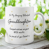 Personalised GCSE Granddaughter Proud Of You Mug, Granddaughter GCSE Results, Well Done GCSE Granddaughter