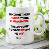 Funny Anger Management Mug, Funny Angry Friend Cup, Secret Santa