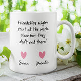 Personalised Work Bestie Friendship Begin At Work Gift, Leaving Gift, Secret Santa