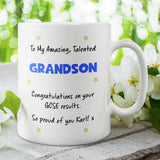 Personalised GCSE Grandson Proud Of You Mug, Grandson GCSE Results, Well Done GCSE Grandson