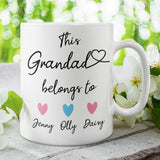 Personalised This Grandad belongs to Mug, Grandad Birthday, Father's Day