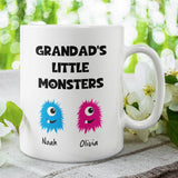 Personalised Grandad's Little Monester(s) Mug, Grandad Birthday, Father's Day