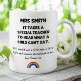 Personalised Extra Support Teacher Thank You Mug, Autistic Child Thanks, Special Needs Mentor