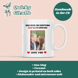 Personalised Photo Surviving 1,460 Days Fourth Anniversary Funny Mug, 4th Anniversary Gift