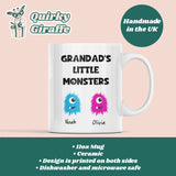 Personalised Grandad's Little Monester(s) Mug, Grandad Birthday, Father's Day