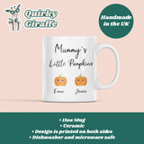 Personalised Mummy's Little Pumpkin's Mug, Halloween For Mum, October Birthday Mum