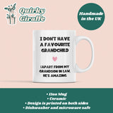 Funny Favourite Child Grandson In Law Mug, Grandmother in Law Mug, Girlfriend's / Wife's Grandma Birthday Gift, Mother's Day