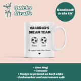 Personalised Grandad's Dream Team Mug, Grandad Football Birthday, Grandad Football Gift