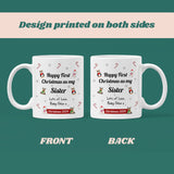 Personalised Sister First Christmas 2024 Mug, Baby First Christmas For Sister From Baby Gift