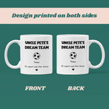 Personalised Uncle's Dream Team Mug, Uncle Football Birthday, Uncle Football Gift