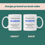 Personalised GCSE Grandson Proud Of You Mug, Grandson GCSE Results, Well Done GCSE Grandson