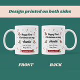 Personalised Auntie First Christmas 2024 Mug, Baby First Christmas For Auntie From Baby Gift