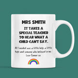 Personalised Extra Support Teacher Thank You Mug, Autistic Child Thanks, Special Needs Mentor