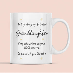 Personalised GCSE Granddaughter Proud Of You Mug, Granddaughter GCSE Results, Well Done GCSE Granddaughter