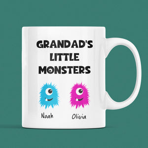 Personalised Grandad's Little Monester(s) Mug, Grandad Birthday, Father's Day