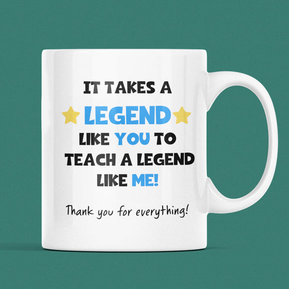 Funny Teacher Legend Mug, Joke Thank You Teacher Gift For Miss and Mr, Leaving Teacher