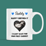 Personalised Happy Birthday Daddy Baby Scan Photo Mug, Dad to be Birthday Gift