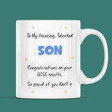 Personalised GCSE Son Proud Of You Mug, Son GCSE Results, Well Done GCSE Son