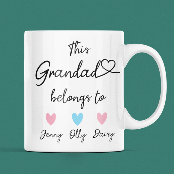 Personalised This Grandad belongs to Mug, Grandad Birthday, Father's Day