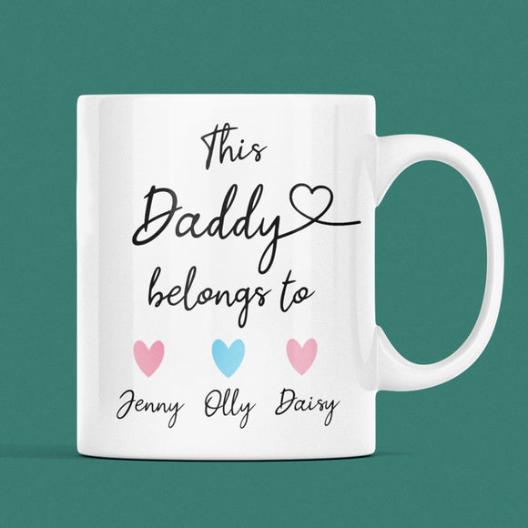 Personalised This Daddy belongs to Mug, Daddy birthday, Dad Gift