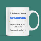 Personalised GCSE Grandson Proud Of You Mug, Grandson GCSE Results, Well Done GCSE Grandson