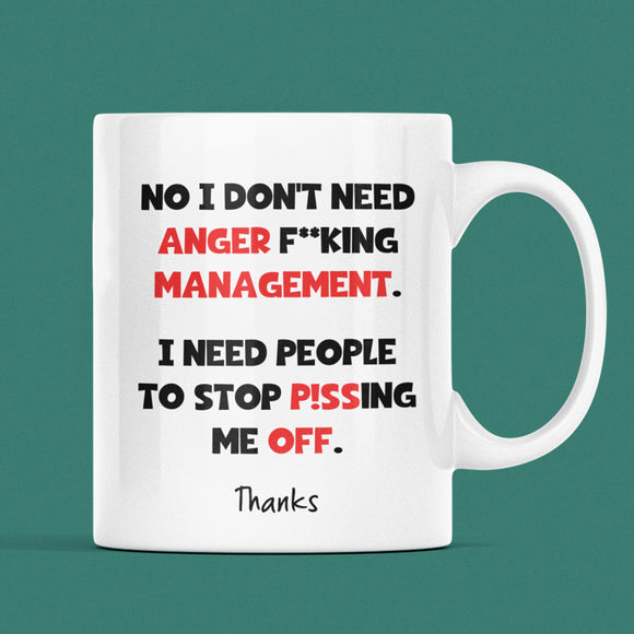 Funny Anger Management Mug, Funny Angry Friend Cup, Secret Santa