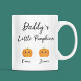 Personalised Daddy's Little Pumpkin's Mug, Halloween For Dad, October Birthday Dad