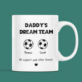 Personalised Daddy's Dream Team Mug, Daddy Football Birthday, Dad Football Gift