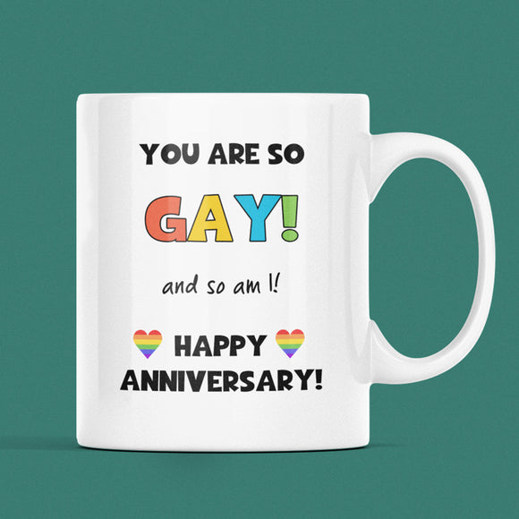 You are So Gay... And So Am I  Happy Anniversary Mug, Boyfriend For Boyfriend, Girlfriend For Girlfriend Pride