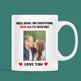 Personalised Photo Surviving 1,095 Days Third Anniversary Funny Mug, 3rd Anniversary Gift