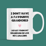 Funny Favourite Child Grandson In Law Mug, Grandmother in Law Mug, Girlfriend's / Wife's Grandma Birthday Gift, Mother's Day