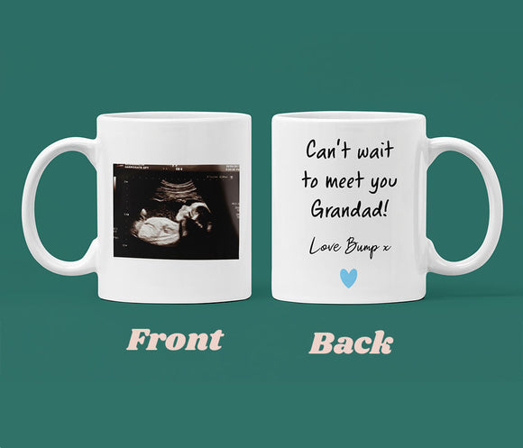 Personalised Grandad Baby Scan Photo Mug, Grandad to be Gift