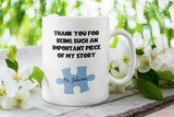 Personalised Piece Of My Journey Teacher Mug, Teacher Thank you Gift