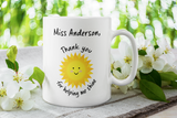 Personalised Thank You For Helping Me Shine Teacher Mug, Teacher Thank you Gift