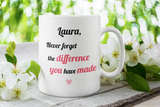 Personalised Difference you Have Made Mug, Teacher Thank you Gift, Secret Santa