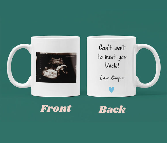 Personalised Uncle Baby Scan Photo Mug, Uncle to be Gift