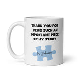 Personalised Piece Of My Journey Teacher Mug, Teacher Thank you Gift