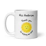 Personalised Thank You For Helping Me Shine Teacher Mug, Teacher Thank you Gift