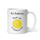 Personalised Thank You For Helping Me Shine Teacher Mug, Teacher Thank you Gift