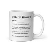 Personalised Maid Of Honour Funny Definition Mug, Marriage Thank You Gift