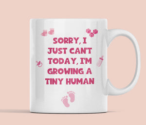 Funny Growing Tiny Human Mug, Mum to Be Gift, Baby Shower, Secret Santa, Mother's Day