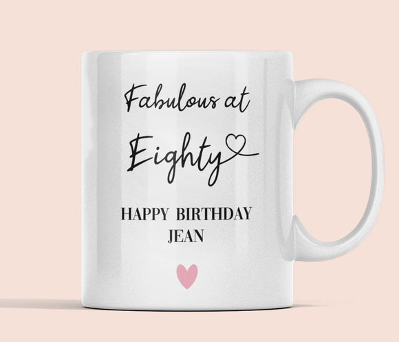 Personalised Fabulous at 80 Mug, 80th Birthday Gift