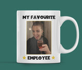 Personalised My Favourite Employee Photo Funny Mug, Funny Work Colleague Gift, Secret Santa